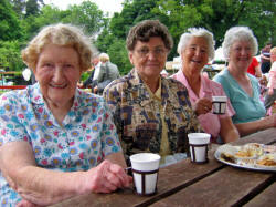 Amelia Megarry, Vera Savage, Hazel McCready and Ruth Cochrane enjoying afternoon tea at the Garden Party in Kilwarlin Moravian Church on Saturday 10th June.