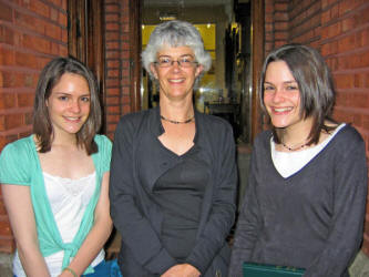 Mrs Judith Miskelly pictured with her twin daughters Louise (left) and Ruth at Bible Sunday in Friends� School on Sunday evening 18th June.