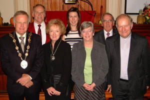 Pictured at the Harvest Thanksgiving service in Glenavy Methodist Church last Sunday evening (15th October) are L to R: (front) The Mayor - Councillor Trevor Lunn, the Mayoress - Mrs Laureen Lunn, Mrs Irene Spence and the Rev Leslie Spence. (back row) Harlandic Choir members - John Clark ï¿½ Secretary, Helena Nicholl ï¿½ Pianist and John Lyttle - Conductor.