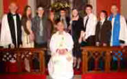 The Bishop of Connor, the Rt. Rev Alan Harper, Rev Canon Ernest Harris - Rector of Ballinderry Parish (left) and Dr Fred Ruddell - Diocesan Reader (right) are pictured with seven people from Ballinderry Parish who were confirmed at a Confirmation Service in Ballinderry Parish Church on Sunday 26th November.