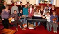 The Rev Brian Anderson (left) and the Seymour Street Praise Band that provided the praise at morning worship in Seymour Street Methodist Church on Sunday morning 3rd December.