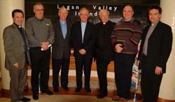 Lisburn City Centre Ministers pictured at the 2006 Carols in the City Concert in the Lagan Valley Island on Wednesday 13th December. L to R: Rev Paul Dundas - Christ Church, Pastor George Hilary - Lisburn Christian Fellowship, Rev Brian Gibson - Railway Street, Rev Dr Brian Fletcher (Guest speaker), Fr Dermot McCaughan - St Patrick�s, Rev Brian Anderson - Seymour Street and Rev John Brackenridge - First Lisburn. Missing from the photo is Canon Sam Wright - Lisburn Cathedral.