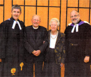 Rev. Charles McMullen, Rev. Harold Gray, Mrs. Jean Gray and Rev. David Knox.