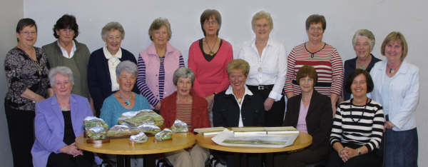 Beth Cheney, guest speaker from First Rathfriland Presbyterian Church (third from left) is pictured with some members of Railway Street PWA prior to giving a demonstration of painting on stone last Thursday night (19th April). L to R: (front) Norma Coggins - President, Elma Lindsay - Vice President, Liz Menown - Secretary, Jean Murray - Treasurer and Edith Kime. (back row) Margaret Scott, Carol McBurney, Margaret McKee, June Gordon, Winifred Cameron, Anna Toombs, Dorothy McClelland, Lyn Martin and Audrey McCandless.
