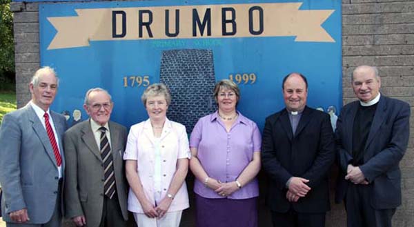 L to R: Mr James Kelly (Past Principal 1987-1997), Mr Herbie Curry (Past Principal 1945 - 1981), Mrs Florence Reid (Principal), Mrs Hilary McCluggage (Chair of the Board of Governors), Rev Adrian McLernon and Rev Kenneth Smyth (former Chairman of the Board of Governors).