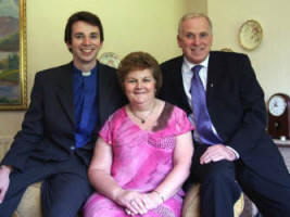 Rev Stanley Gamble pictured with his parents Stanley (snr) and Oriel Gamble.