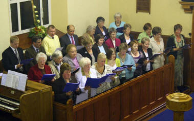 The combined choir from Loughaghery and Cargycreevy who led the worship at the installation service in Loughaghery Presbyterian Church.