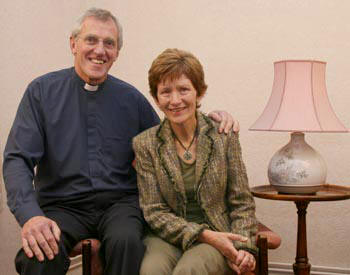 The Very Rev John Dinnen pictured with his wife Jane in the Hillsborough Rectory.