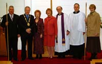 Pictured at a Lenten Service in St Mark's Church, Ballymacash, last Sunday morning are L to R: James Walker - Rector's Warden, Mayor - Councillor Trevor Lunn MLA, Mayoress - Mrs Laureen Lunn, Miss Sheila Jennings, Rev Canon George Irwin - Rector, Mr Kenneth Gamble - Student Minister and Mrs Frances Moreland - People's Warden.