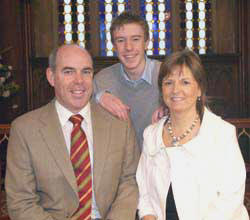 Candidate Tom Beatty is pictured with his parents David and Nicola at a Confirmation Service in St Malachy's Parish Church, Hillsborough on Sunday 13th January.