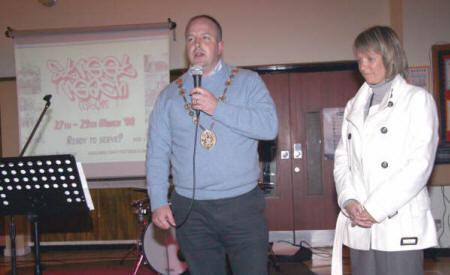 Lisburn Mayor, Councillor James Tinsley and his wife the Mayoress, Mrs Margaret Tinsley, pictured launching Street Reach Lisburn 08.