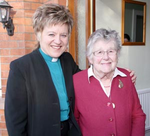 The Rev Denise Acheson pictured with her mother at Dunmurry Parish Rectory prior to her institution as the new Rector of St Colman�s.
