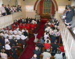 The packed Ballinderry Parish Church.