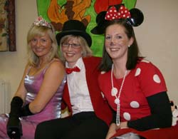 Pictured at the 'Big Top' Holiday Bible Club in Lisburn Congregational Church last week are L to R: Wendy Jordan (Princess), Beverly Drury (Ringmaster) and Emma-Jane Donnen (Minnie Mouse).