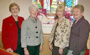 Presbyterian Women office bearers L to R: Anna Toombs (Secretary), Elma Lindsay (Leader), Jean Murray (Treasurer) and Phyllis Spence (Deputy Leader).