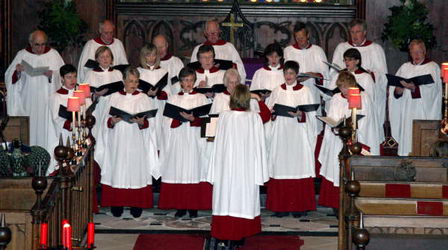 The church choir, conducted by Julie Bell pictured singing 'Jesu, joy of man's desiring' at the Advent Carol Service in Hillsborough Parish Church.