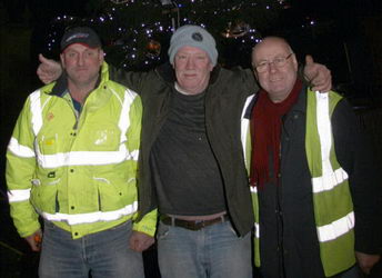 William McKeown, William Donaghy and Desmond Topping, representatives from Lisburn City Council who decorated the Christmas tree and provided a stage, lighting and audio equipment.