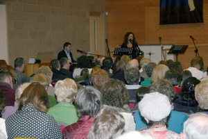 Bronagh Mullan, accompanied by Stephen McLoughlin, pictured entertaining the large congregation.