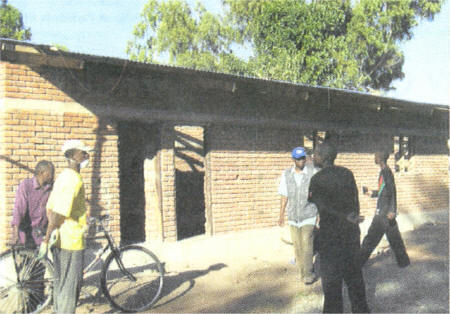 The roof going on to the pre school which the Hillsborough Presbyterian Church Mission Malawi Team built and paid for.