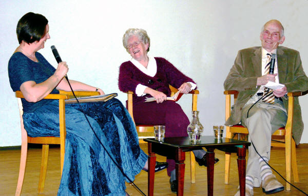 Harold and Meta Patterson in conversation with Jean Gibson.