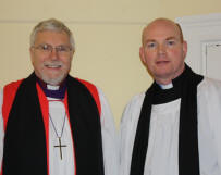 The Rt Revd Harold Miller, Bishop of Down and Dromore, welcomes The Revd Kenneth McGrath to Kilkeel as Rector of the Parish. 
