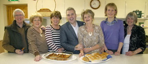 Serving up the hot dogs at ‘Illuminate’ are L to R: John Connor, Lilly Connor, Evelyn Alexander, Rev Paul Jamieson, Jean Jamieson, Caroline Jebb and Florence Mitchell. 