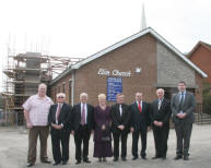 Pictured during a progress inspection are members of the Church Session L to R: Kyle Moore (Church Secretary), Tom Tate (Finance Officer), Pastor Norman Christie, Mrs Doreen Christie, William Kirkwood, George Robinson, Paul Smyth and Stephen McLoughlin