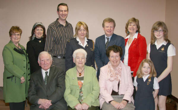 L to R: (seated) Rev Robert Larmour (Minister Emeritus), Annie Thompson and Lindsay Ireland. (back row) Anne Russell, Janet Priestey, Mark Priestley, Latifa McCullagh (Captain), Rev Nicholas Dark and his wife Bronwen and their children.
