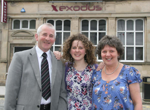 Megan pictured with her parents John and Hilary Gillespie at Exodus (the former Lisburn Library) following morning worship in Railway Street on Sunday 12th July.
