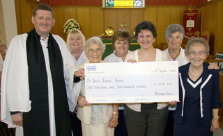 Presenting a £1500 cheque for the St Paul’s Kenya Project to team leader, the Rev Jim Carson are Mother’s Union members L to R: Rosemary Orr, Ruby Corbett, Oriel Gamble, Heather Carson, Audrey Graham and Daisy Clarke.