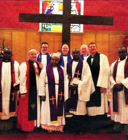 Rt Rev Alan Abernethy, Bishop of Connor, with the Baraka team and St Paul's staff on Sunday February 21.