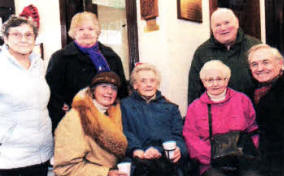 Enjoying a cup of tea in First Lisburn following the short act of worship are St Patrick's parishioners L to R: (front) Cathleen Paylor, Mary McMagon, Roelleen Dennison and Bill Paylor. (back row) Marie Shaw, Patricia Kearney (on holiday from USA) and Frank Fox.