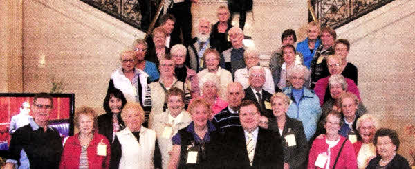 The group from Elmwood Presbyterian Church enjoying a tour of Stormont with Lagan Valley MLA Jonathan Craig.