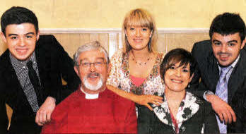 Canon John Budd pictured with his wife Carla and their three grown up children Matthew, Harriet and Peter.