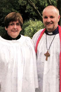Mellissa Jeffers (Finaghy and Upper Malone) with the Bishop of Connor, the Rt Rev Alan Abernethy.