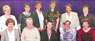 Newly elected office bearers and committee members of First Lisburn Presbyterian Church PW. L to R: (front row) Olive Reid (Secretary), Maureen Staniland (Deputy Leader), Deborah Balnave (Leader), Joan Parks (Treasurer) and lnez Price (Devotional Co-Ordinator). (back row) Lorna Collins, Elaine Davis, Evelyn Moffett, Louise McWatters, Margaret Rooney (Outgoing Leader) and Ann Cochrane.