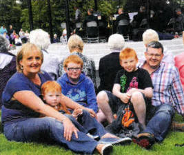 Kinallen family Ian and Gillian Parker and their children Benjamin, Adam and Caden pictured enjoying 'Hymns in the Park' at the refurbished bandstand in Wallace Park, Lisburn on Sunday afternoon 7th August.