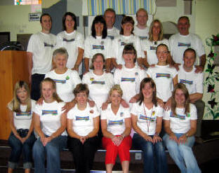 Pictured at the Holiday Bible Club - �Streetwise� in Emmanuel Baptish Church, Ballymacash are leaders:    (front row) Julie-Ann Cleland, Naomi Foster, Elaine Glendinning, Maureen Taylor, Rachel Williams and Jenny Foster.  (second row)  Margaret Roberts, Noreen Littler, Elaine Murdock, Catherine Wright and Robert Murdock.  (back row)  Alistair Quigley, Lisa Quigley, Maeve Preston, John Palmer, Liz Palmer, Wesley Wright, Lynn Martin and Tommy Roberts.