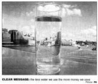 Clear Message: the less water we use the more money we save. Picture: PA