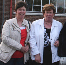 Former Tullymacarette pupils (sisters) Elizabeth Spence (nee Lyle) and Lilian Alexander (nee Lyle) are pictured at an open night at Tullymacarette Primary School on Friday night (1st June) marking the forthcoming closure of the school this summer.