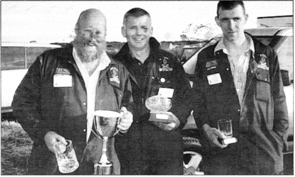 Smiles of success from the Northern Ireland vintage tractor ploughing team at the European Championships held on the Isle of Man. From left, Mercer Ward. Hillsborough, Jackie Moore, Bangor and youngest competitor in the field. 25 year old Ian Simms from Carrickfergus. US3607 - ploughing pic - 