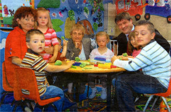 Social Development Minister Margaret Ritchie and Lagan Valley MLA Basil McCrea pays visit to the Atlas creche.