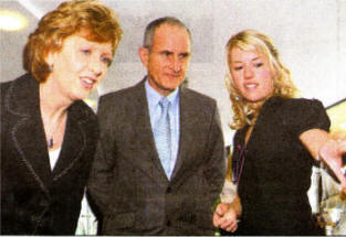 Mary McAleese President of Ireland and Martin McAleese meet Rebecca Leonard of the Fusion Theatre at Lagan Valley Island. US2507-108A0