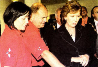 President Mary McAleese meets members of the Atlas centre at Lagan Valley Island US2507-106A0