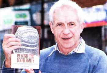 Jim McDowell with his book Beyond the Footlights.
