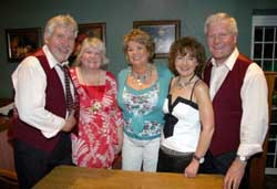 Noel McMaster and Drew Rowan pictured with Bakerloo fans Shirley Jones, Therese Brannigan and Angela Whiteside.