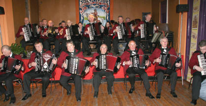 Baillies Mills Accordion Band pictured performing at Roses Lane Ends Flute Bandï¿½s centenary concert in Maghaberry Orange Hall last Friday evening (19th September).