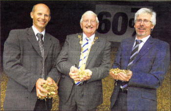 Christopher Carvill (Managing Director, The Carvill Group) with Mayor of Lisburn Mir Ronnie Crawford and Howard Roche (Vital Energy).