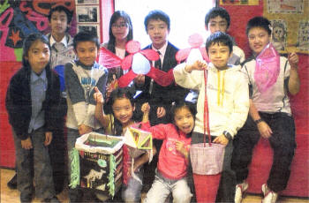 Members of the Chinese Youth Club with their lanterns