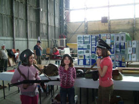 The Brennan sisters from Hillsborough check out some ww2 artefacts.